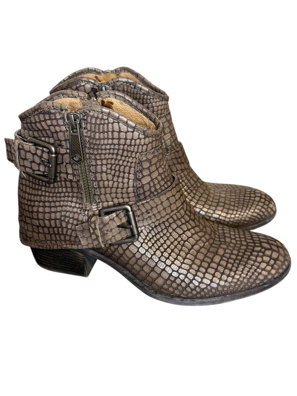 Donald J. Pliner Dalis Python Buckle Ankle Boots